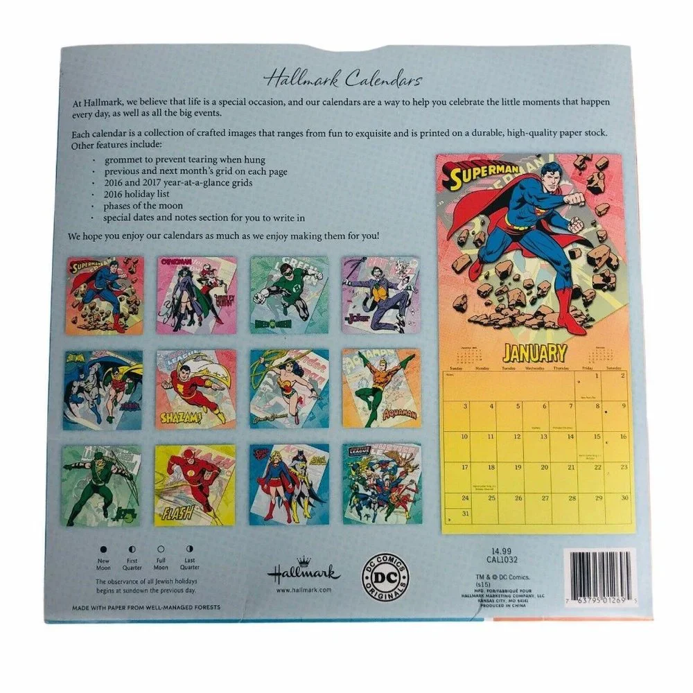 New 2016 DC Comics Originals Wall‎ Calendar Square